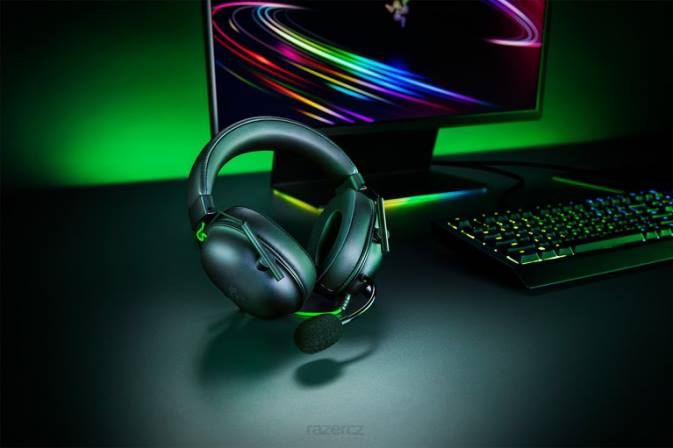 Razer Černá usb blackshark v2 herní zvuk N68T89